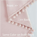 Pink Pom Poms Blackout-Curtains 95 inch Bedroom Window Curtains