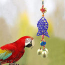 Pet Parrot Bell Toy, Bird Chew Toys with Stainless Steel Bells