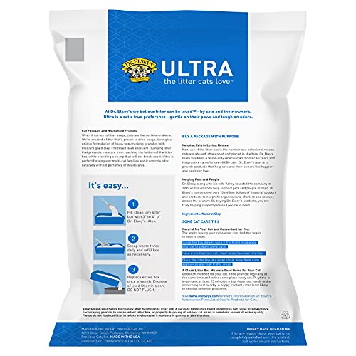 Cat Litter Ultra Uncented | 99.9% Dust-Free, Low Tracking, Hard Clumping, Superior Odor Control