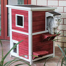 Petsfit Outdoor Cat House, 2 Story Outside Cat Shelter Condo Enclosure