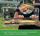 Window Bird Feeders with Strong Suction Cups - 4 Cups Tray with Drainage Holes