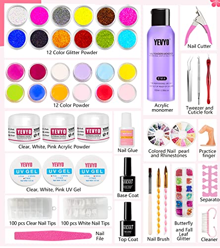 Nail Kit Set Professional Acrylic, Glitter Nails Powder and Liquid for Acrylic Nails Extension