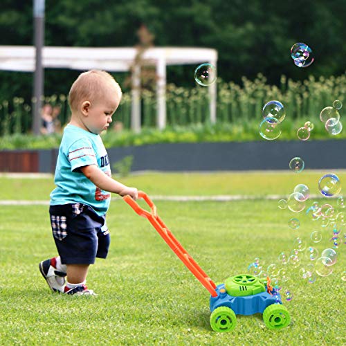 Bubble Lawn Mower for Toddlers, Kids Bubble Blower Maker Machine