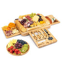 Smirly Cheese Board and Knife Set: 16 x 13 x 2 Inch Wood Charcuterie Platter
