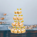 Lilezbox 12 Inch Round Clear 4-Tier Cake Holder, Acrylic Cupcake Display Stand, Dessert Tower Pastry Stand,for Party & Catering Event(Transparent)