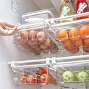 Fridge Drawer Organizer, Refrigerator Organizer Bins, Pull Out with Handle, Fridge Shelf Holder Storage Box, Clear Container for Food,Drinks,Fit for Fridge Shelf Under 0.6" (1 Pack Medium)