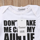 Auntie Letter Print Short Sleeve Infant Clothing (Don't Make me Call My Auntie)