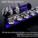 Closed Hole C Flutes - Musical Instrument Beginner Student Flute with Flute Case, Stand