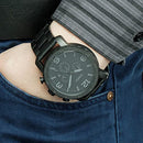 Fossil Men's Nate Quartz Stainless Steel Chronograph Watch, Color: Black