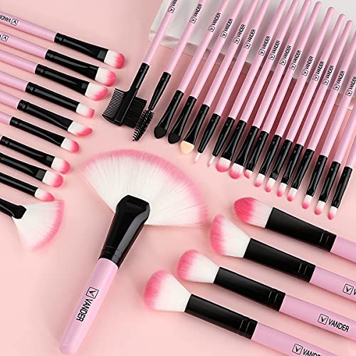 Makeup Brushes, VANDER 32pcs Professional Soft Synthetic Kabuki Cosmetic Eye