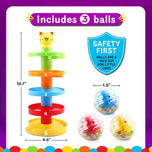 5 Layer Ball Drop and Roll Swirling Tower for Baby and Toddler Educational Toys