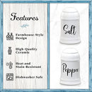 Salt and Pepper Shakers set Farmhouse Kitchen Decor Ceramic Salt Shaker -White