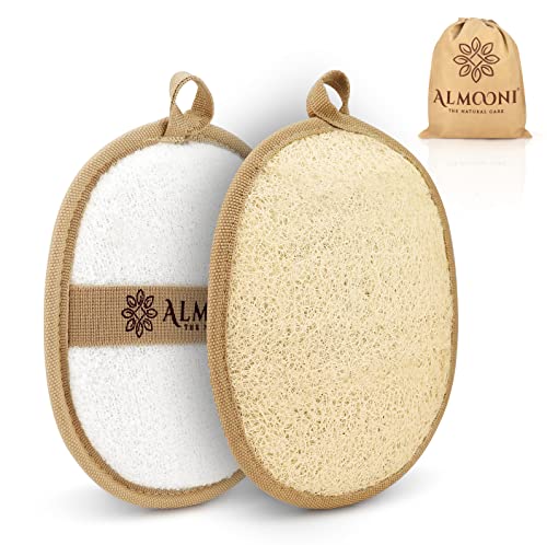 Premium Exfoliating Loofah Pad Body Scrubber, Made with Natural Egyptian Shower loofa