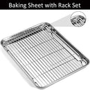 Baking Sheet with Rack Set, Umite Chef Stainless Steel 16 x 12 x 1 Inch Cookie Sheet
