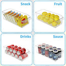 Refrigerator Organizer Bins, 8 Pack Clear Plastic Food Organizers with Handles