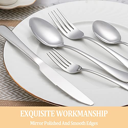 20 Piece Silverware Set Service for 4,Premium Stainless Steel Flatware Set