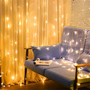304 LED Curtain String Lights,9.8 x 9.8 ft, 8 Modes Plug Fairy String Light w/ Remote