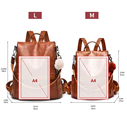 Women Backpack Purse PU Leather Anti-theft Casual Shoulder Bag