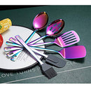 Kitchen Utensils Set, 6 Pieces Stainless Steel , Titanium Rainbow Plating