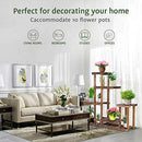 Wood Plant Stand High Low Shelves Flower Rack Display for Indoor Outdoor Garden
