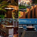 Solar Post Lights, Outdoor Post Cap Lights for Fence (4 Pack, Black)