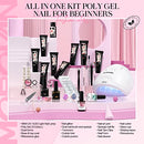Poly Gel Nail Kit 48W LED Nail Lamp Nail Extension Gel 8 Pcs 0.5oz with Other Basic Poly