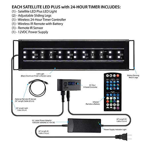 Satellite Freshwater LED Plus Full Spectrum RGB+W Light for Aquariums 36''-48''