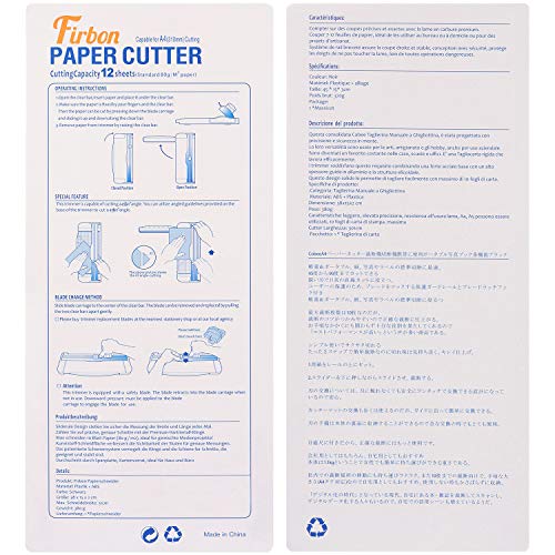Firbon A4 Paper Cutter 12 Inch Titanium Paper Trimmer Scrapbooking Tool