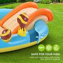 Inflatable Play Center, 98'' x 67'' x 32'' Kids Pool with Slide for Garden