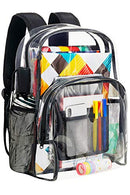 Clear Backpack Heavy Duty PVC Transparent Backpack with Reinforced Strap Stitches