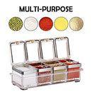 Aogist Kitchen Spice Pots, 4 Piece Clear Seasoning Box