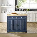 Crosley Furniture Madison Kitchen Island with Butcher Block Top, Navy