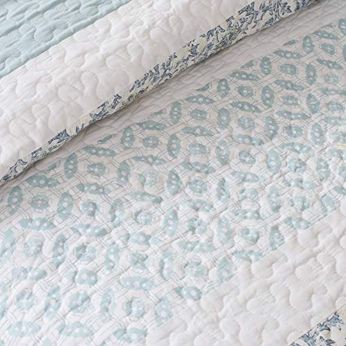 Dawn 6 Piece Cotton Percale Quilted Coverlet Set, Blue