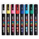 Full Set of 8 Acrylic Paint Pens with Reversible Medium Point Pen Tips