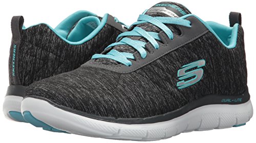 Skechers Women's Flex Appeal 2.0 Fashion Sneaker, black light blue