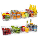 8pcs Clear Plastic Bins For Fridge, Freezer, Pantry Organization and Storage