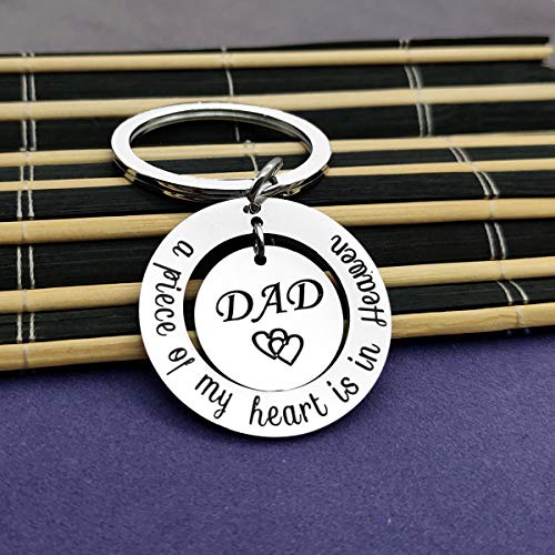 Dad Memorial Jewelry Gift A Piece of My Heart Is In Heaven Dad Memorial Keychain