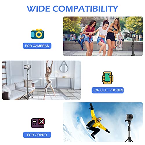 62" Phone Tripod & Selfie Stick, Extendable Cell Phone Tripod Stand with Wireless Remote