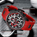 Men Watch Waterproof Sport Casual Watch for Men  Quartz Wristwatches (Red)