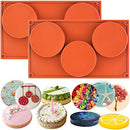 Funshowcase 3-Cavity Large Round Disc Candy Silicone Molds 2-Bundle