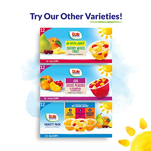 Dole Fruit Bowls Cherry Mixed Fruit in 100% Juice, Gluten Free Healthy Snack