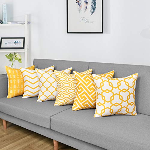 Throw Pillow Covers Set of 6 Modern Decorative Throw Pillow Cases Geometric Pillow