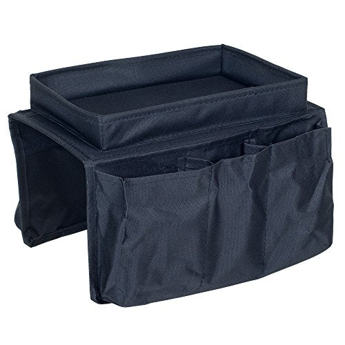 6 Pocket Arm Rest Organizer with Table-Top, Black