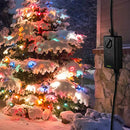 Outdoor 24-Hour Timer With Photocell Light Sensor, Water Resistant Photoelectric Countdown Timer(2, 4, 6 or 8 Hours Mode), Weatherproof, Two (2) Grounded Outlets for Home and Garden, Black