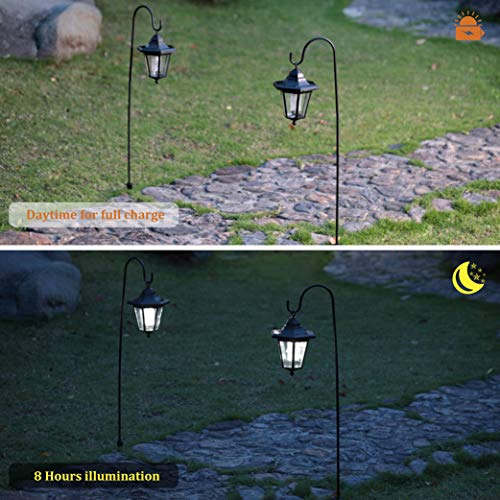 MAGGIFT Upgrade Hanging Solar Lights Garden Decorations, 37.8 Inch Dual Use