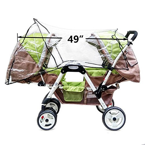 Aligle Weather Shield Double Popular for Swivel Wheel Stroller Universal Size Baby Rain Cover