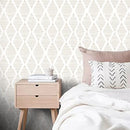 Modern Stripe Peel and Stick Wallpaper Beige and White Contact Paper