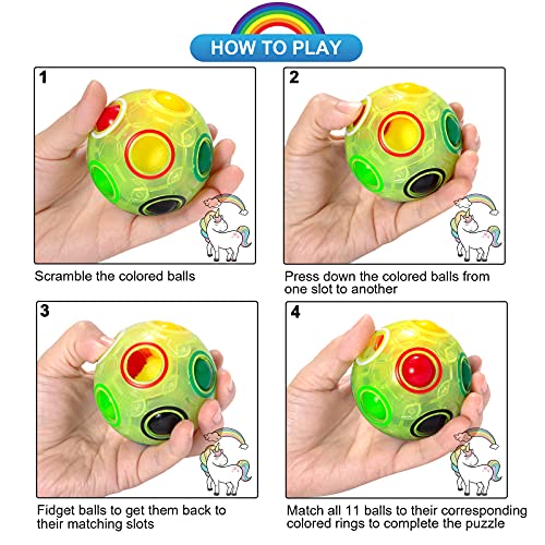 Rainbow Puzzle Ball, Speed Cube Ball Puzzle Game Fun Stress Reliever Toys