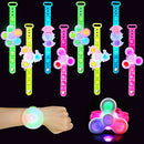 Pop Bracelet Fidget Spinner 8 Pack, Halloween Christmas Light Up Party Favors Fidget