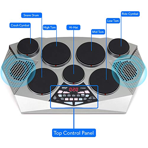 Electronic kit-Portable Electric Tabletop Set Machine with Digital Panel, 7 Pad, Kick Bass